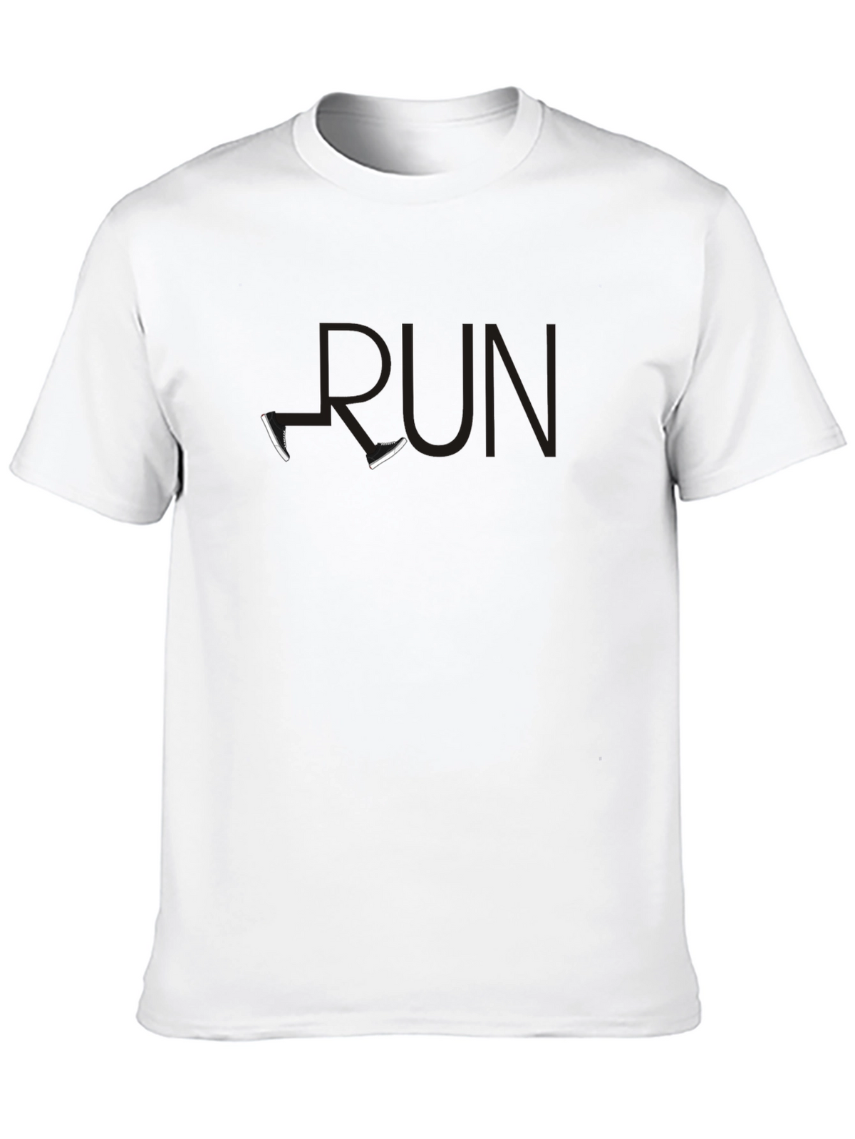 Black RUN T-Shirt with Shoe Accents