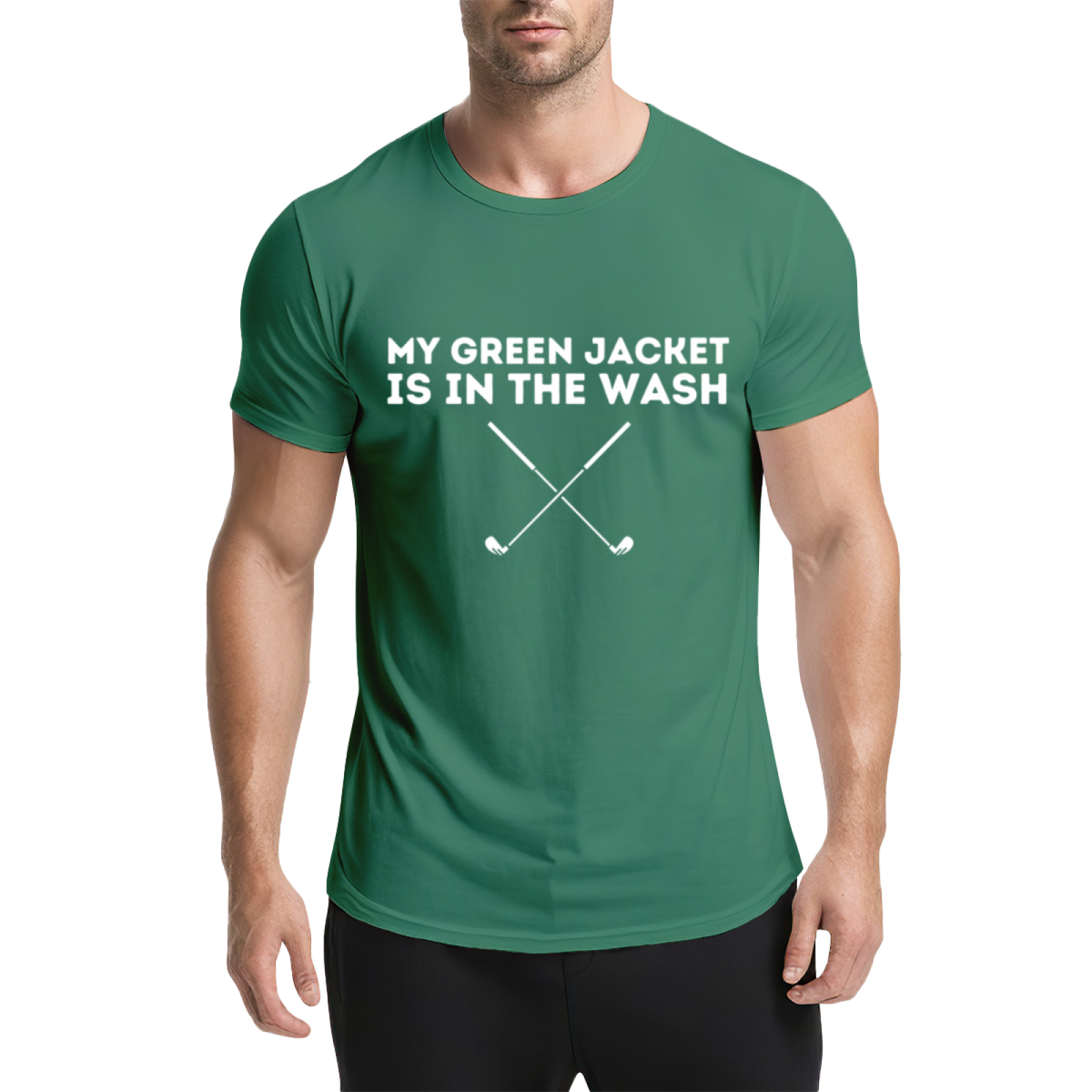 My Green Jacket Is In The Wash Funny Golf Graphic Navy Tee