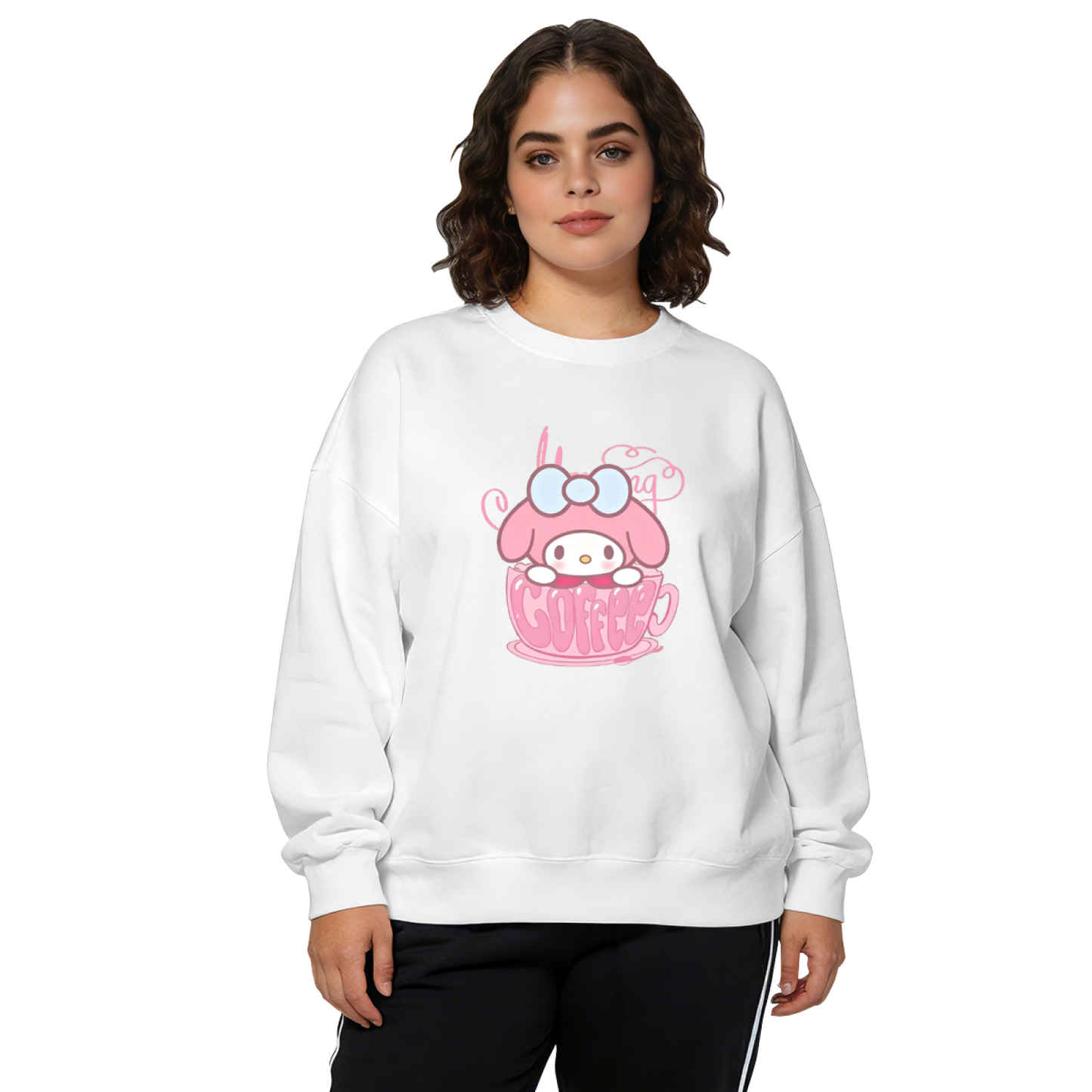 Cozy Coffee?Cup My Melody Kawaii Crewneck Sweatshirt
