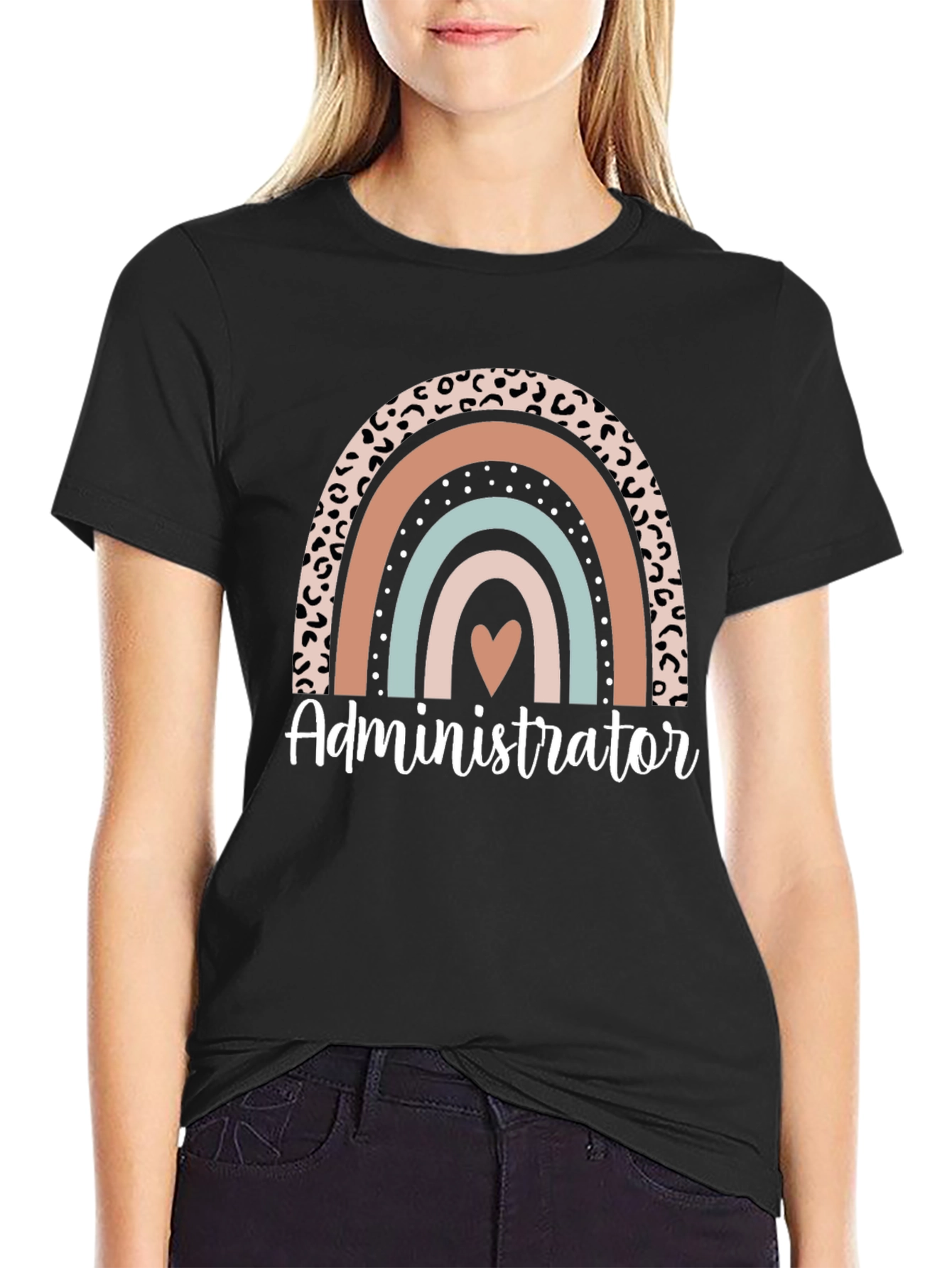 Administrator Rainbow Heart Graphic Tee