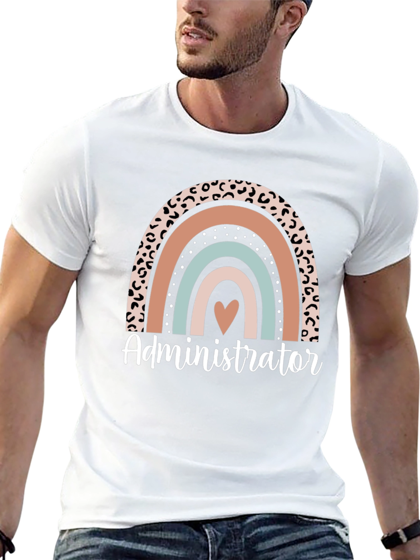 Administrator Rainbow Heart Graphic Tee