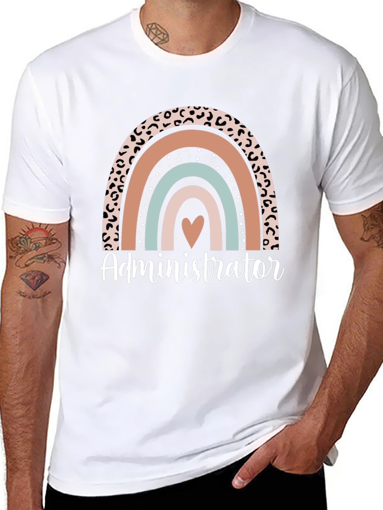 Administrator Rainbow Heart Graphic Tee