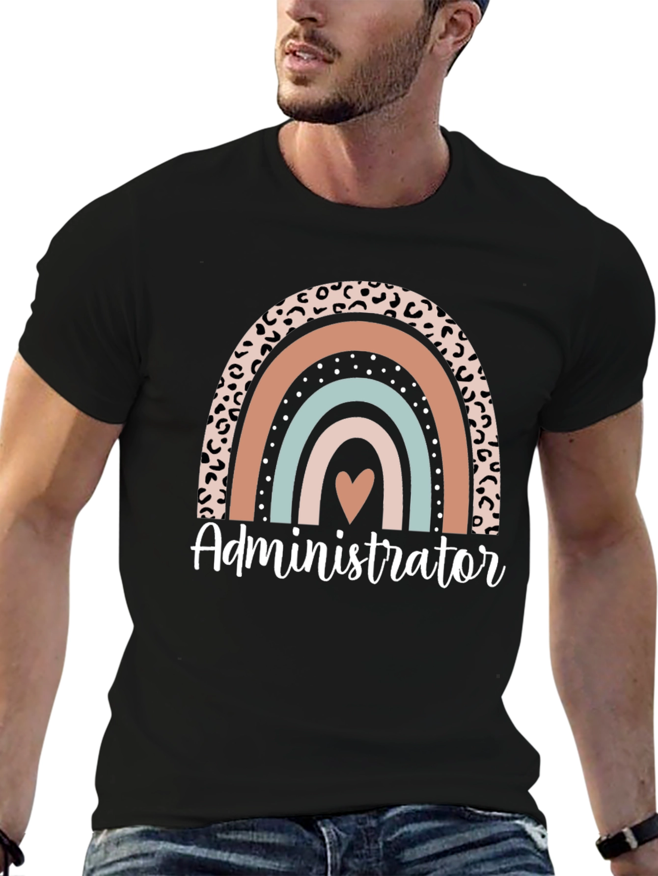 Administrator Rainbow Heart Graphic Tee