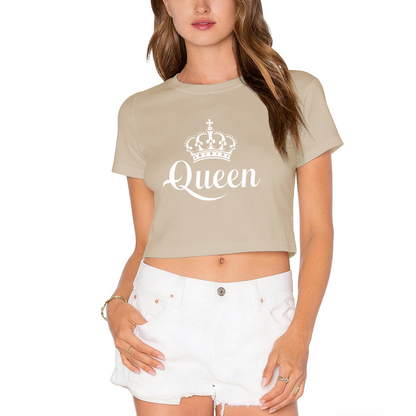 Royal Queen Crown Red Y2K Crop Tee