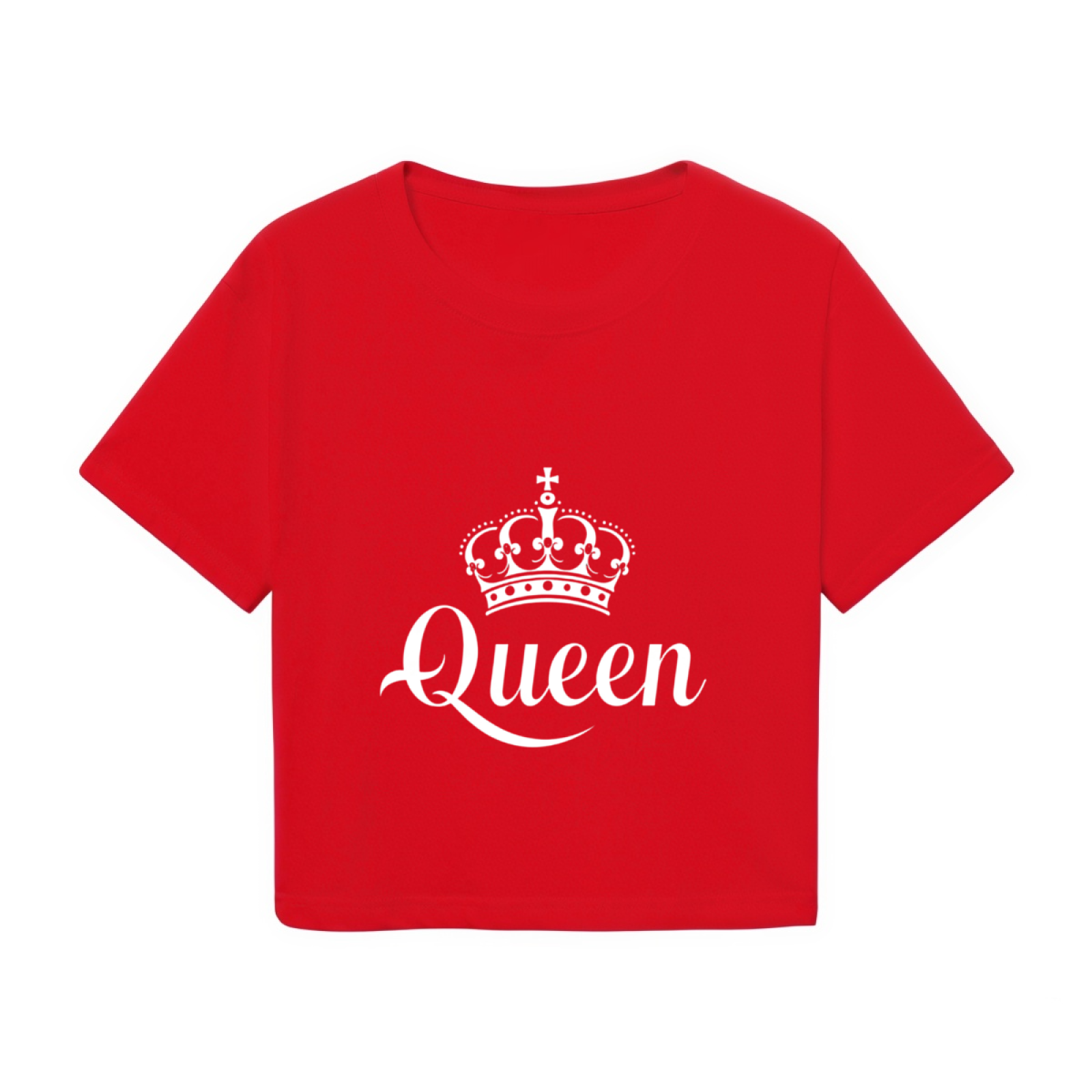 Royal Queen Crown Red Y2K Crop Tee