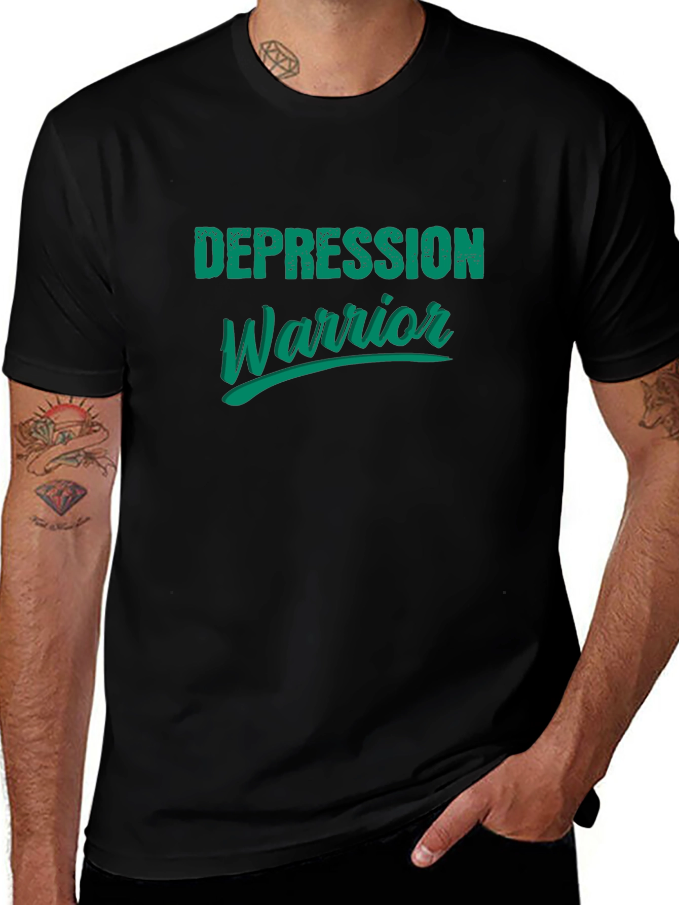 Depression Warrior Graphic Tee - Black
