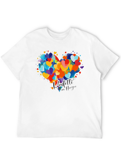 Heart Confetti Graphic Tee - Black Cotton
