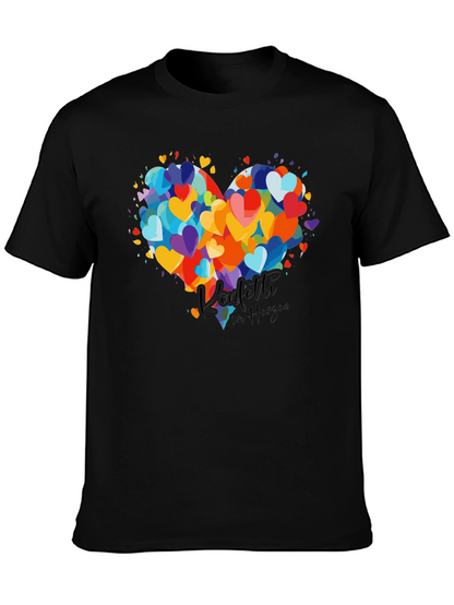 Heart Confetti Graphic Tee - Black Cotton