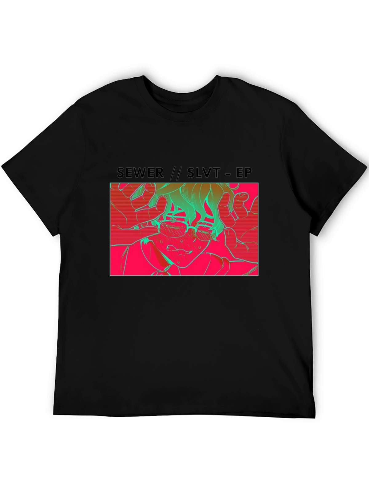 SEWER//SLVT-EP Graphic Print Black T-Shirt