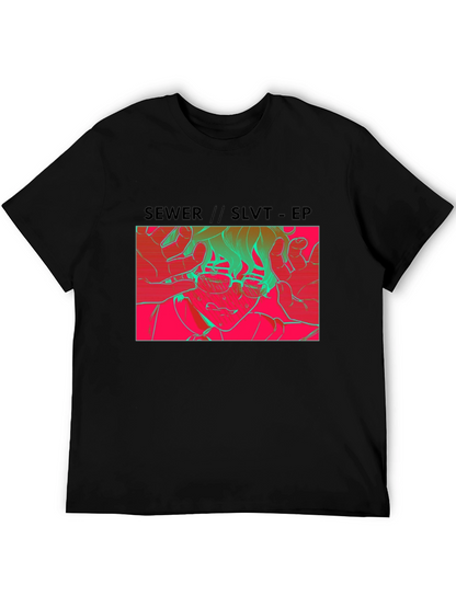 SEWER//SLVT-EP Graphic Print Black T-Shirt
