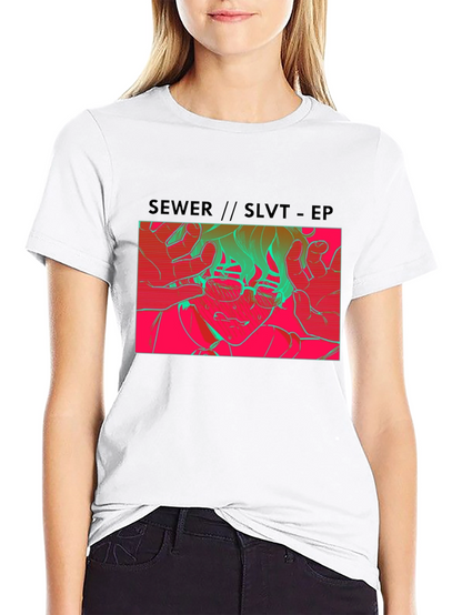 SEWER//SLVT-EP Graphic Print Black T-Shirt