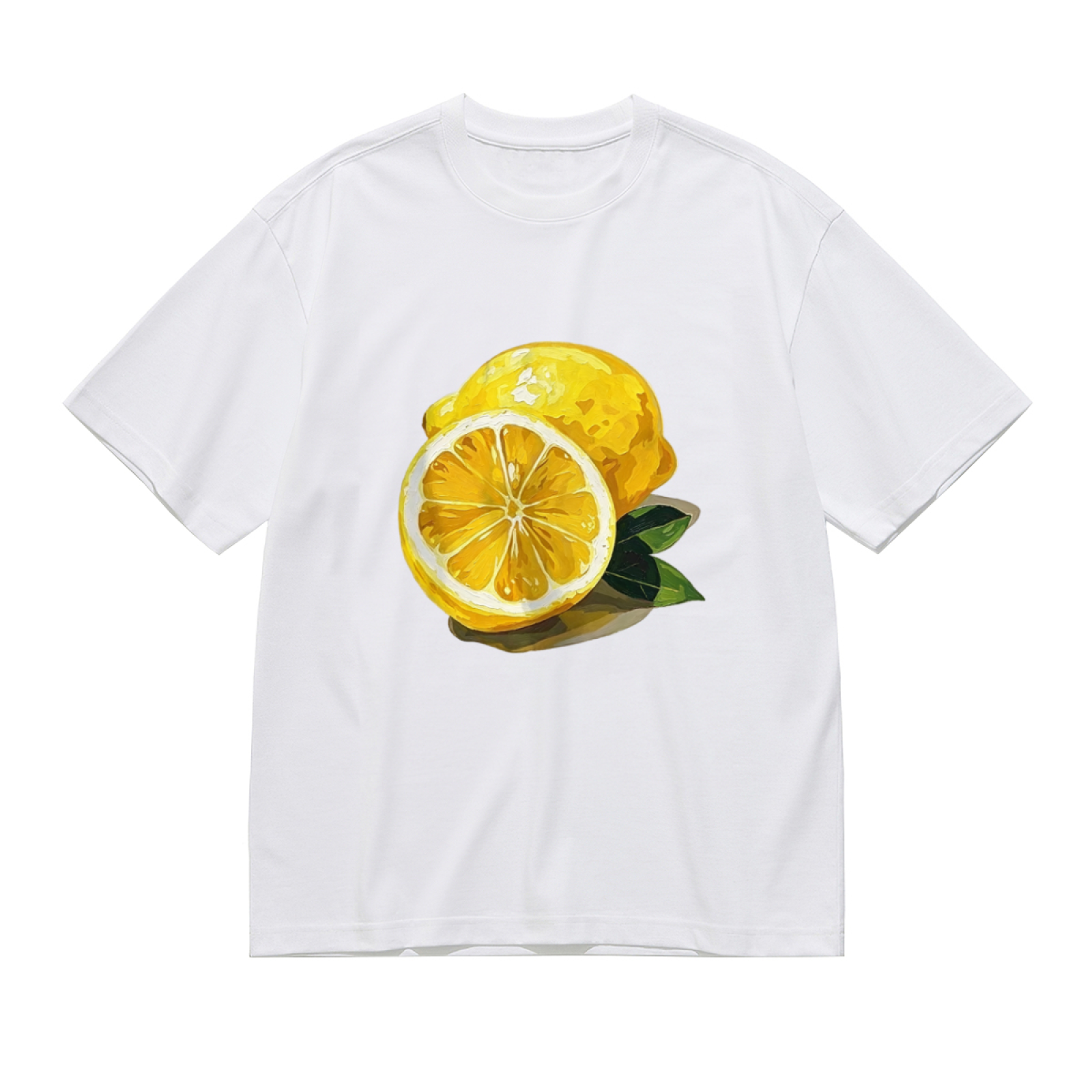 Zesty Hand-Painted Lemon Summer Plus Size Tee