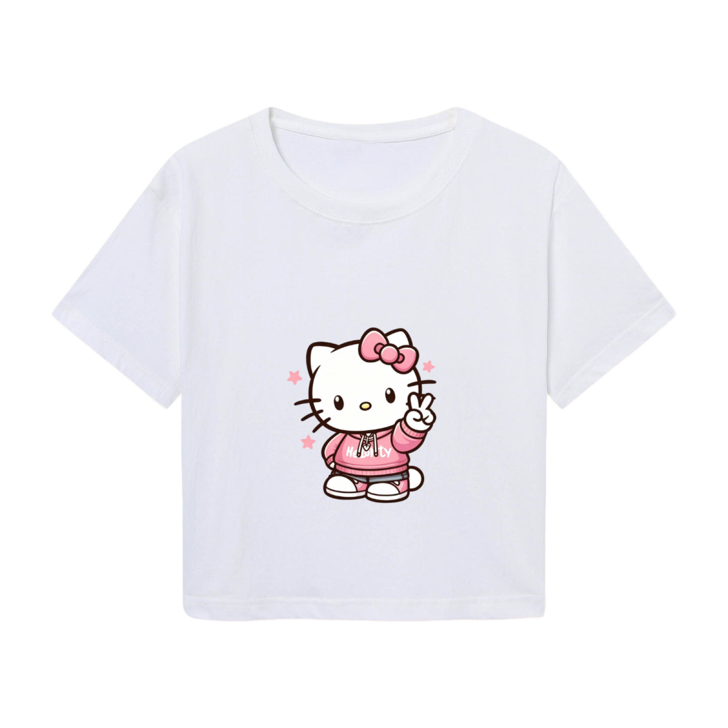Dreamy Floral Hello Kitty Fresh Green Cropped Tee