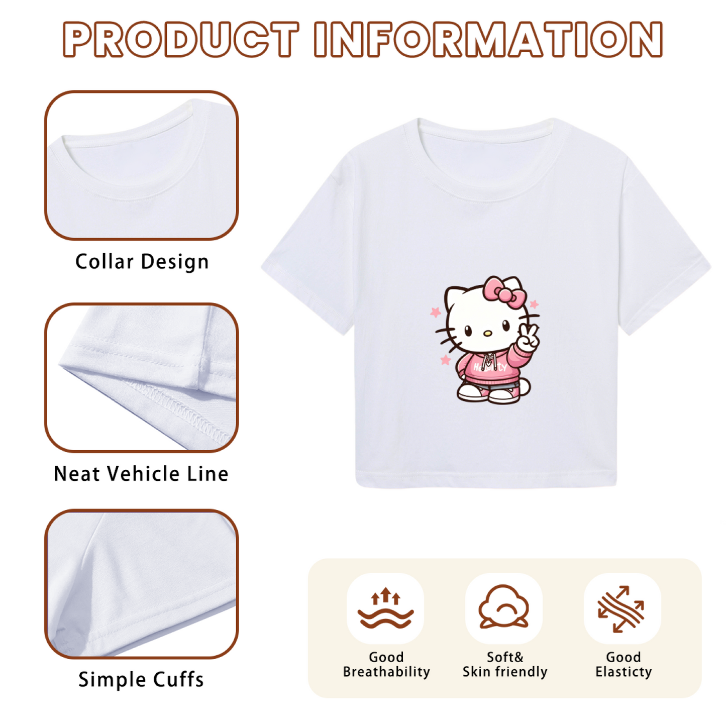 Dreamy Floral Hello Kitty Fresh Green Cropped Tee
