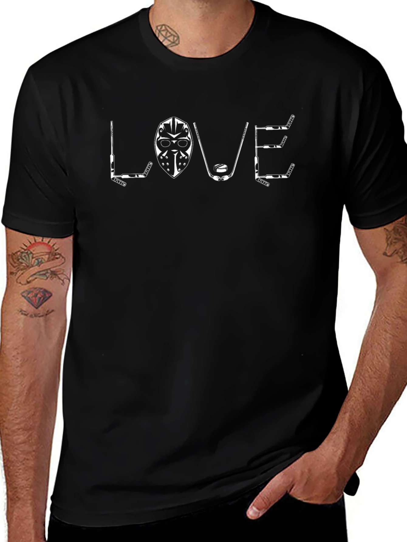 Hockey Love T-Shirt - Black Cotton Tee