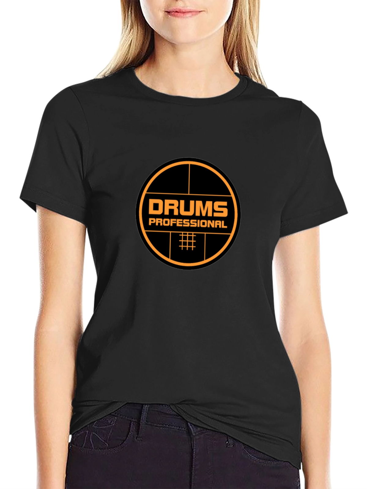 Drums Professional Black T-Shirt - Music Lover Tee