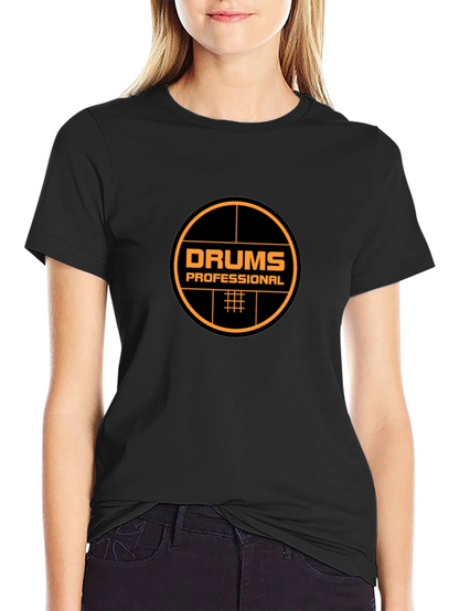 Drums Professional Black T-Shirt - Music Lover Tee