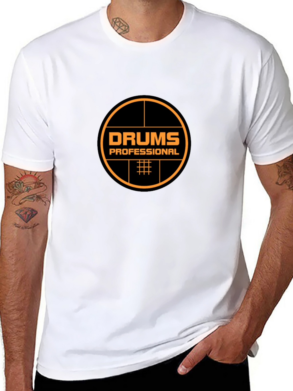 Drums Professional Black T-Shirt - Music Lover Tee