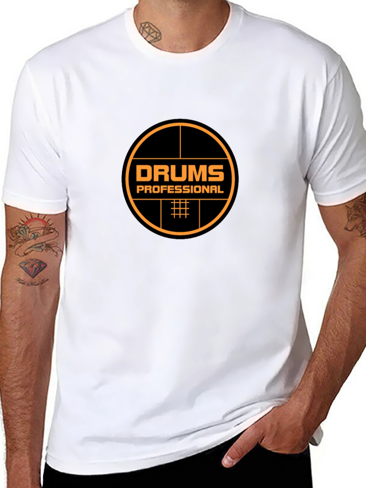 Drums Professional Black T-Shirt - Music Lover Tee