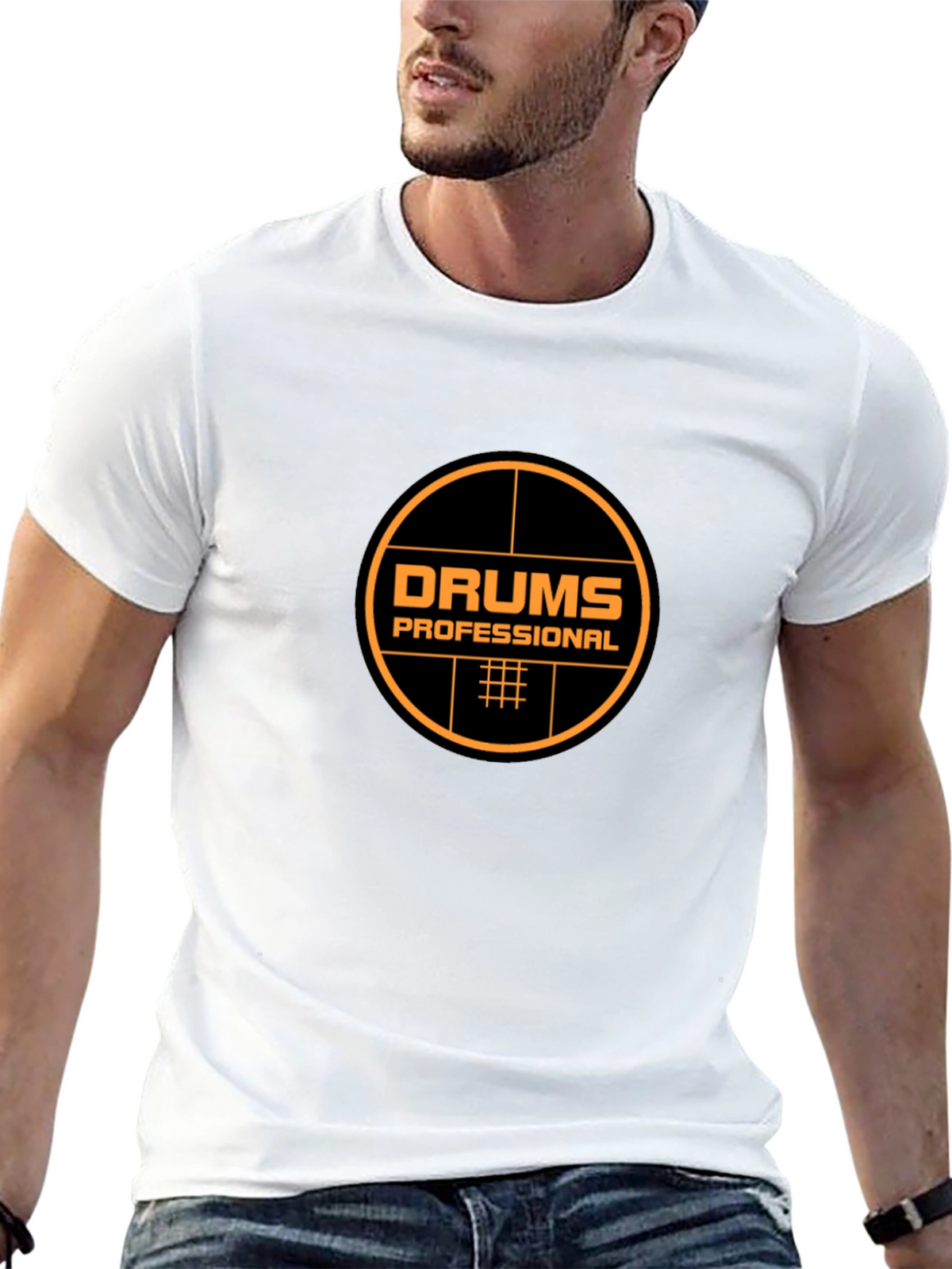 Drums Professional Black T-Shirt - Music Lover Tee