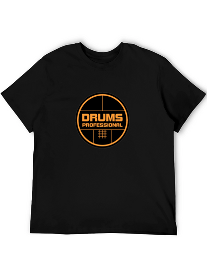 Drums Professional Black T-Shirt - Music Lover Tee