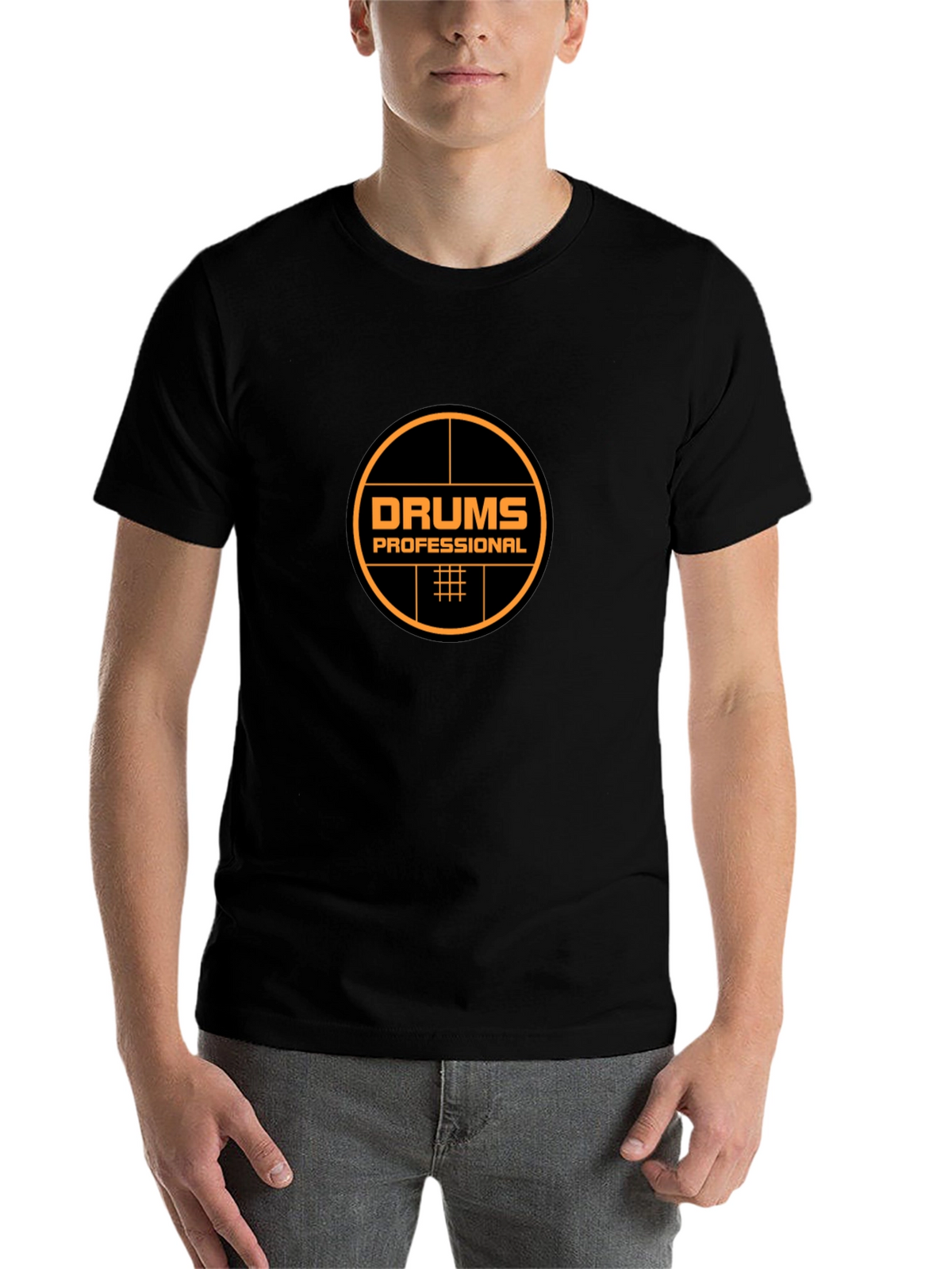 Drums Professional Black T-Shirt - Music Lover Tee