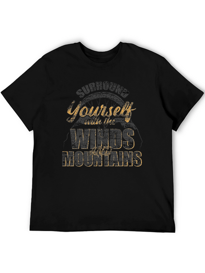 Mountains & Winds Graphic Tee - Black Casual Shirt