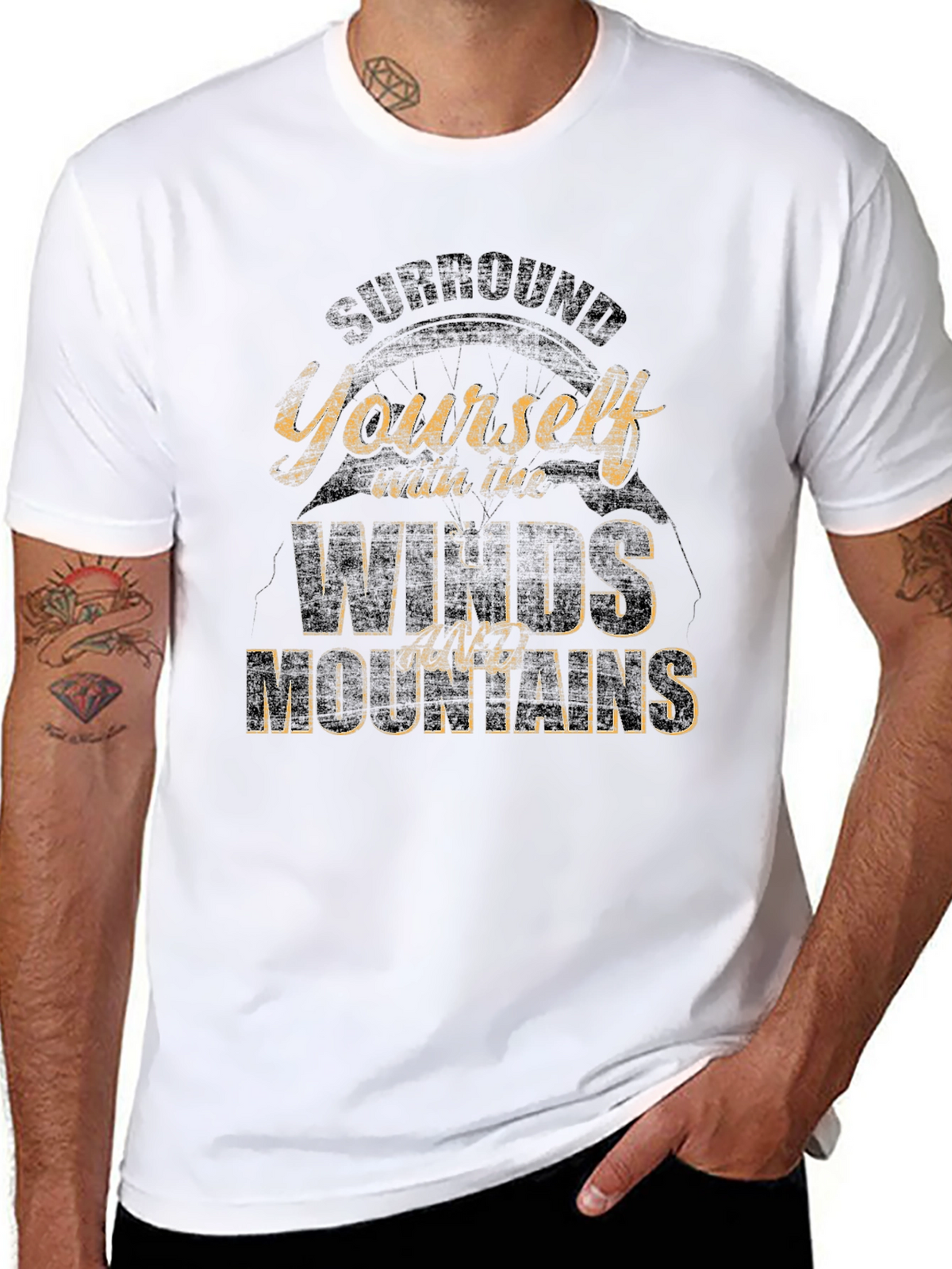 Mountains & Winds Graphic Tee - Black Casual Shirt