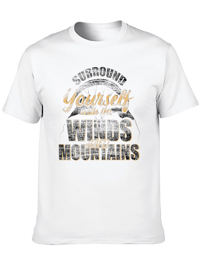 Mountains & Winds Graphic Tee - Black Casual Shirt
