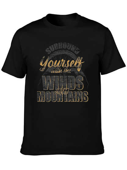 Mountains & Winds Graphic Tee - Black Casual Shirt