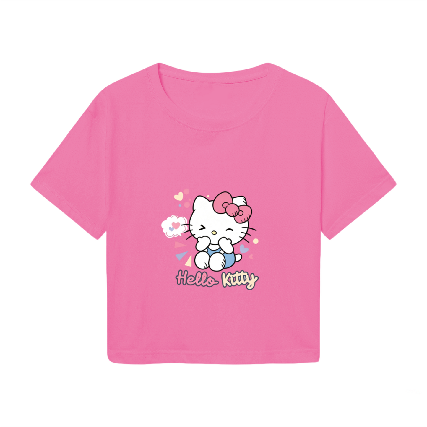 Surprised Cinnamoroll Bubble Print Cool Black Y2K Crop Top