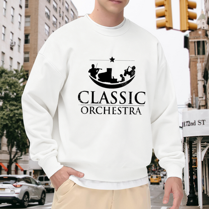 Classic Orchestra Crewneck Sweatshirt - Vintage Musician Silhouette Pullover, Orchestra Music Lover Gift, Band Geek Top