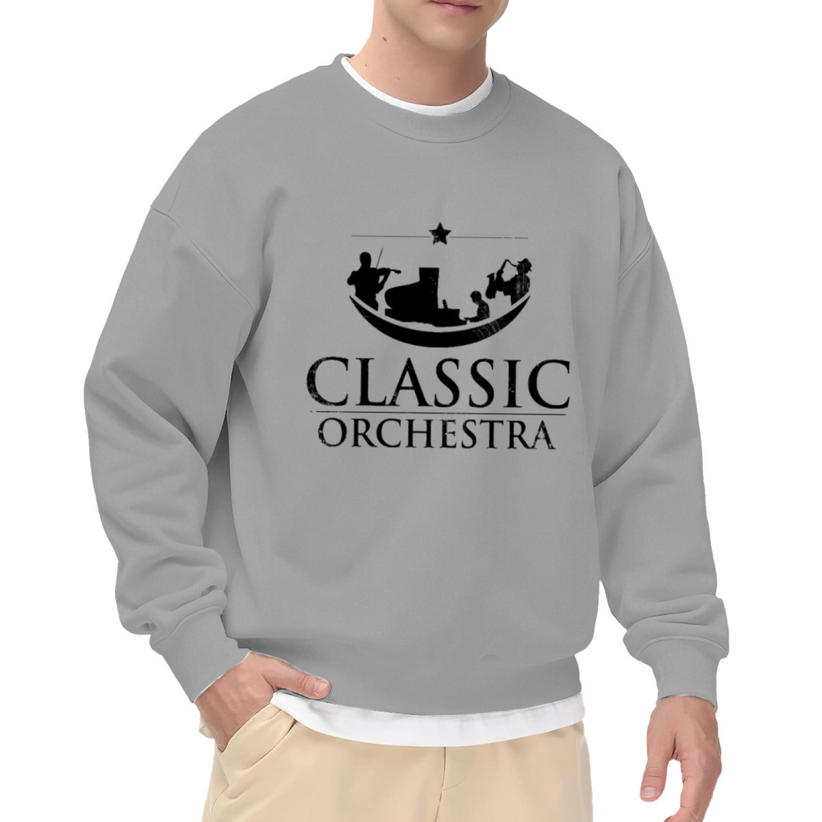Classic Orchestra Crewneck Sweatshirt - Vintage Musician Silhouette Pullover, Orchestra Music Lover Gift, Band Geek Top