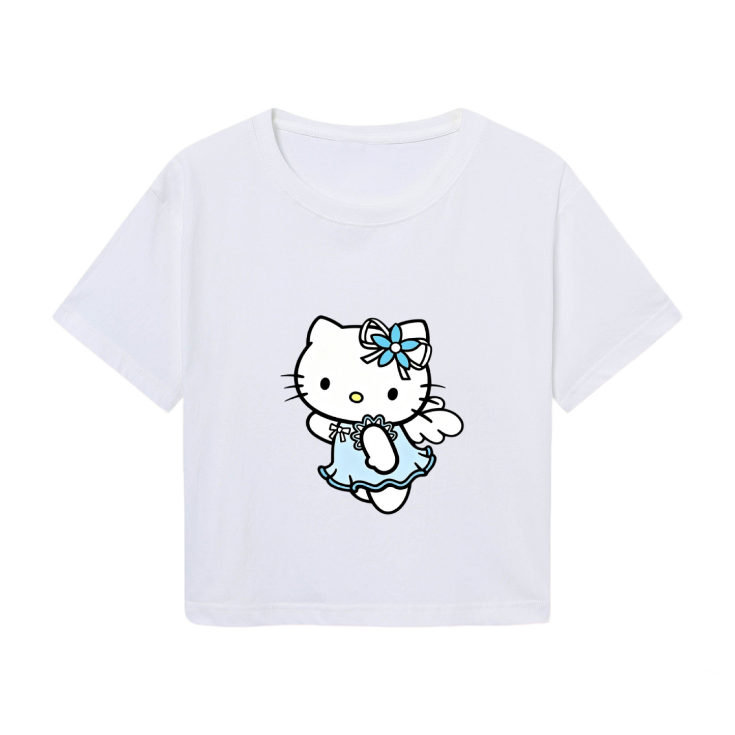 Angel Fairy Hello Kitty White Cropped Top
