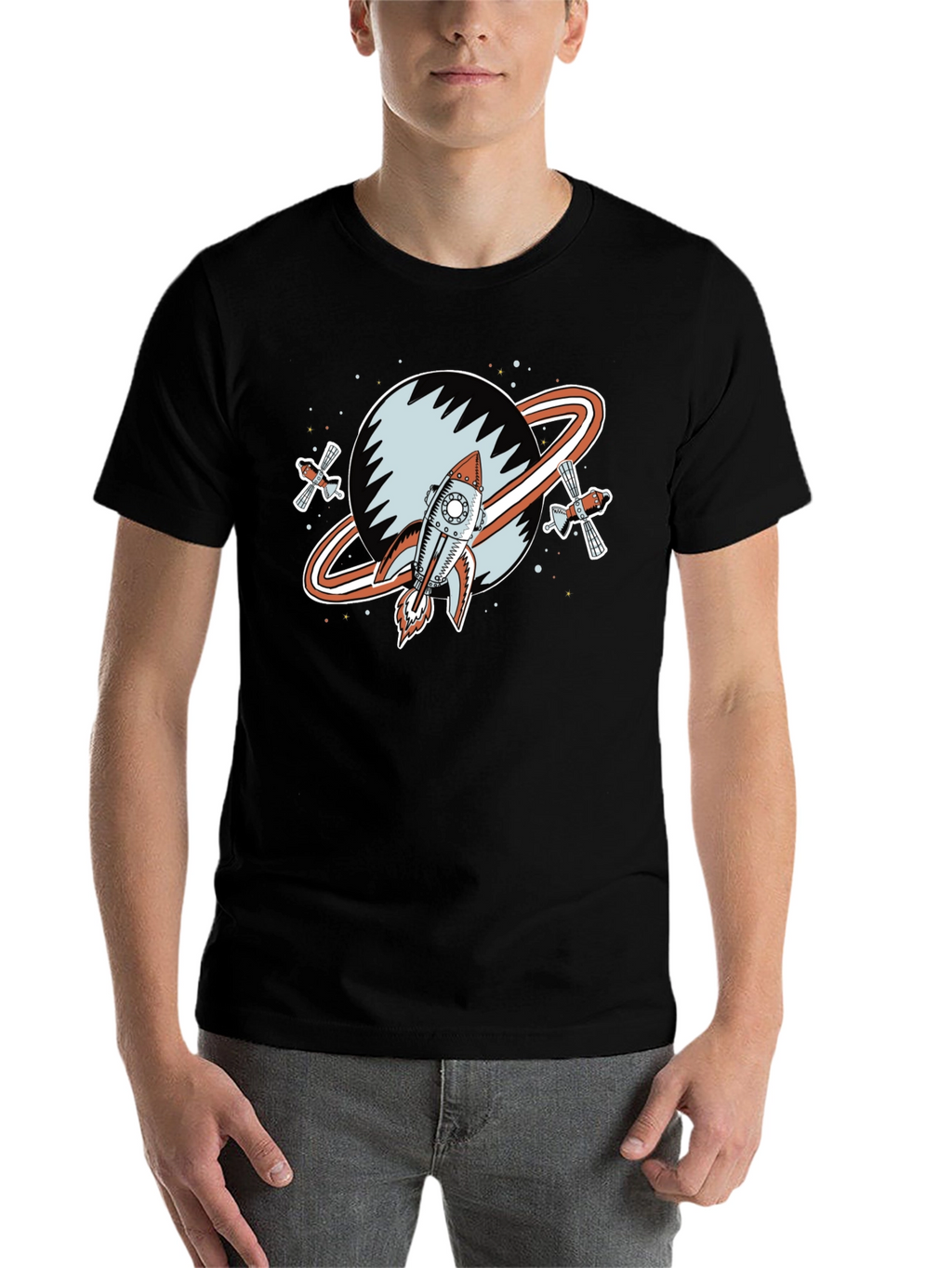 Retro Space Rocket Graphic Tee
