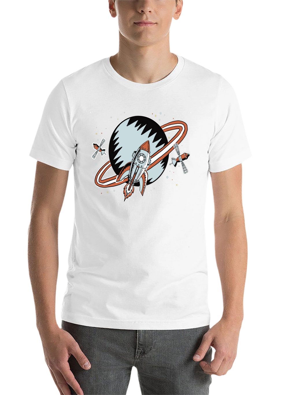 Retro Space Rocket Graphic Tee