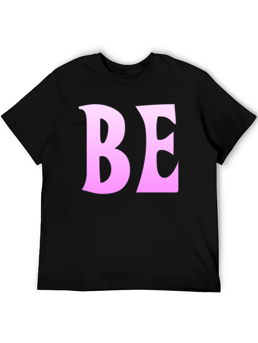Black T-Shirt with Pink BE Print