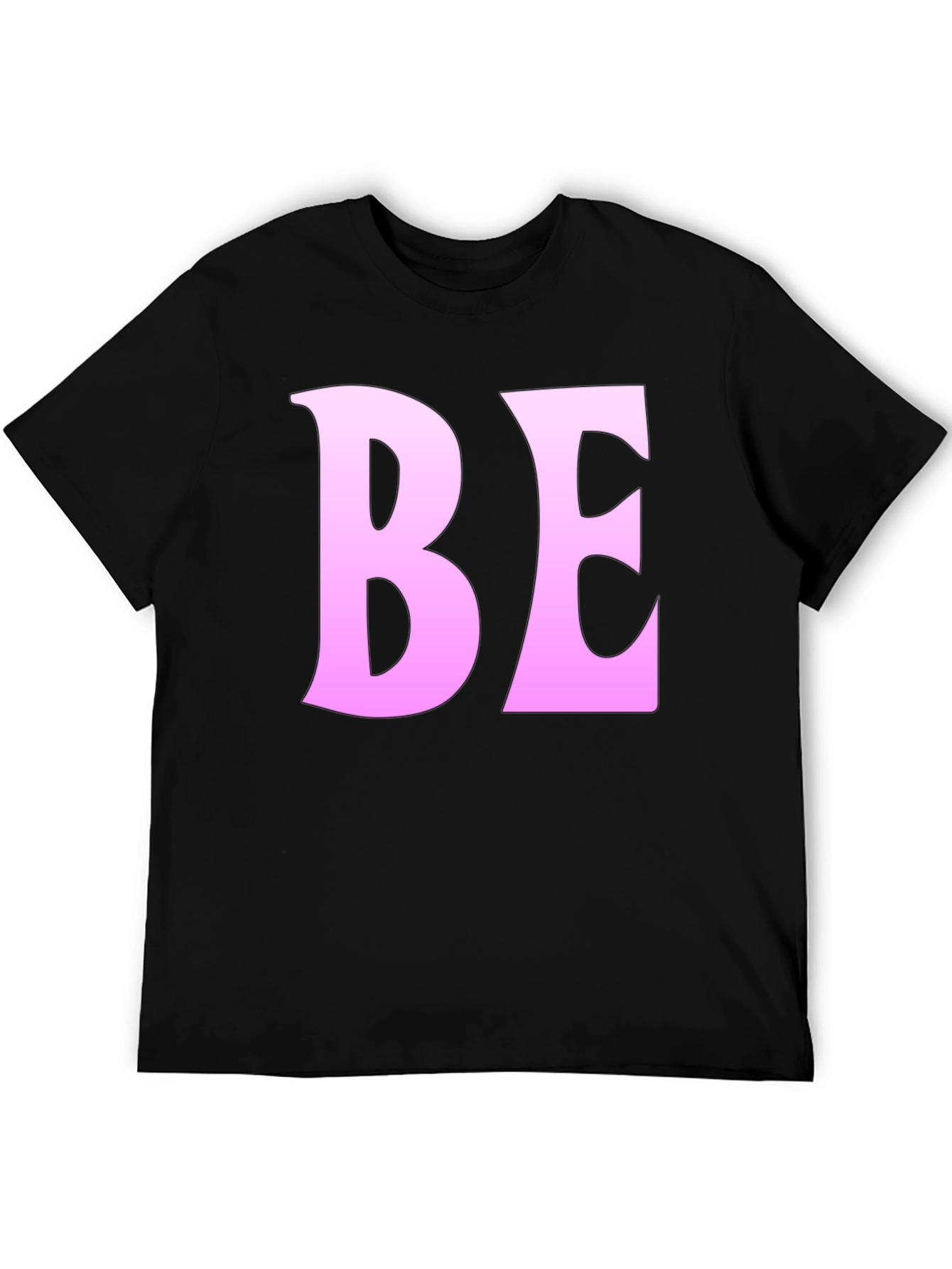 Black T-Shirt with Pink BE Print