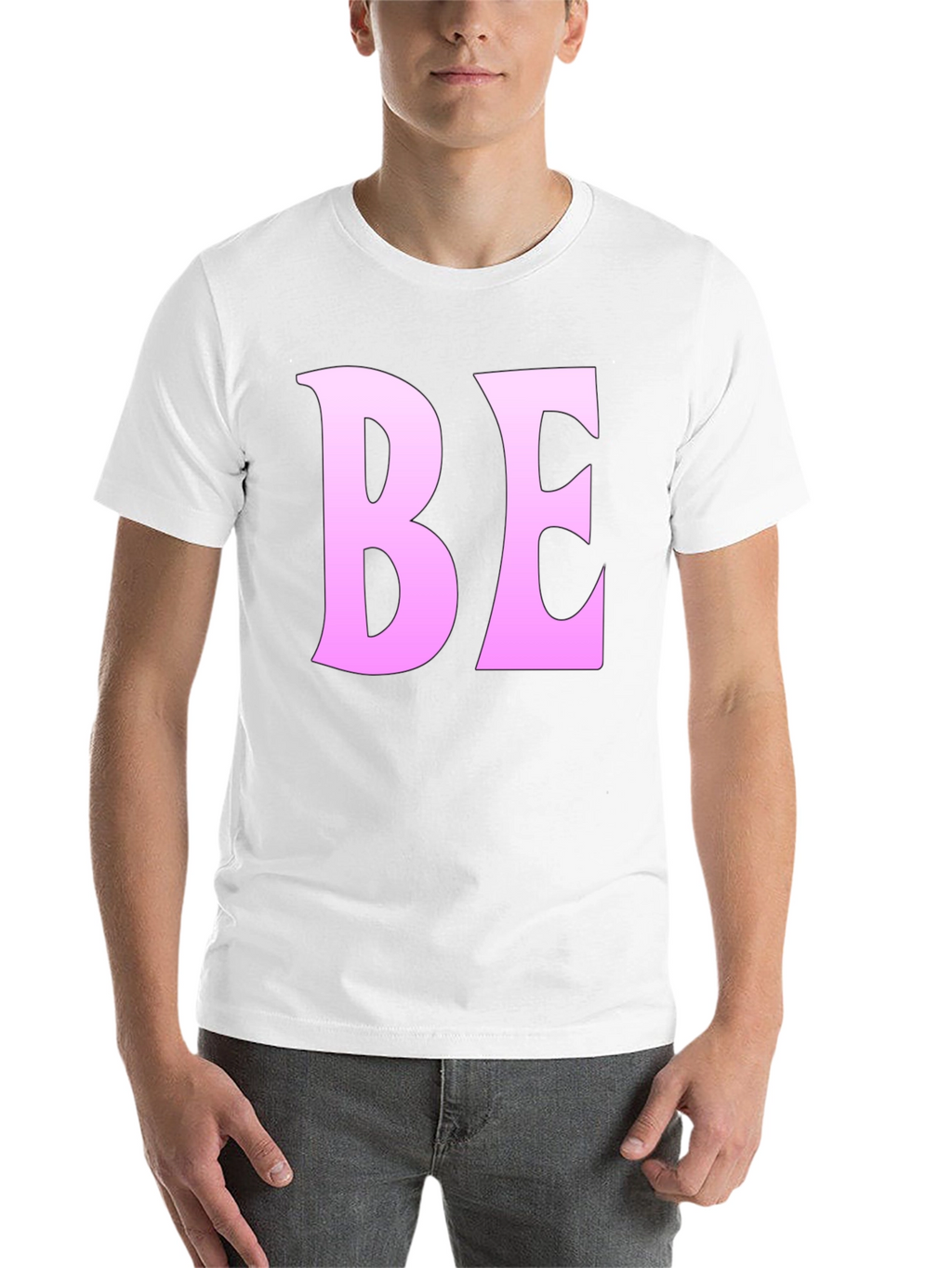 Black T-Shirt with Pink BE Print