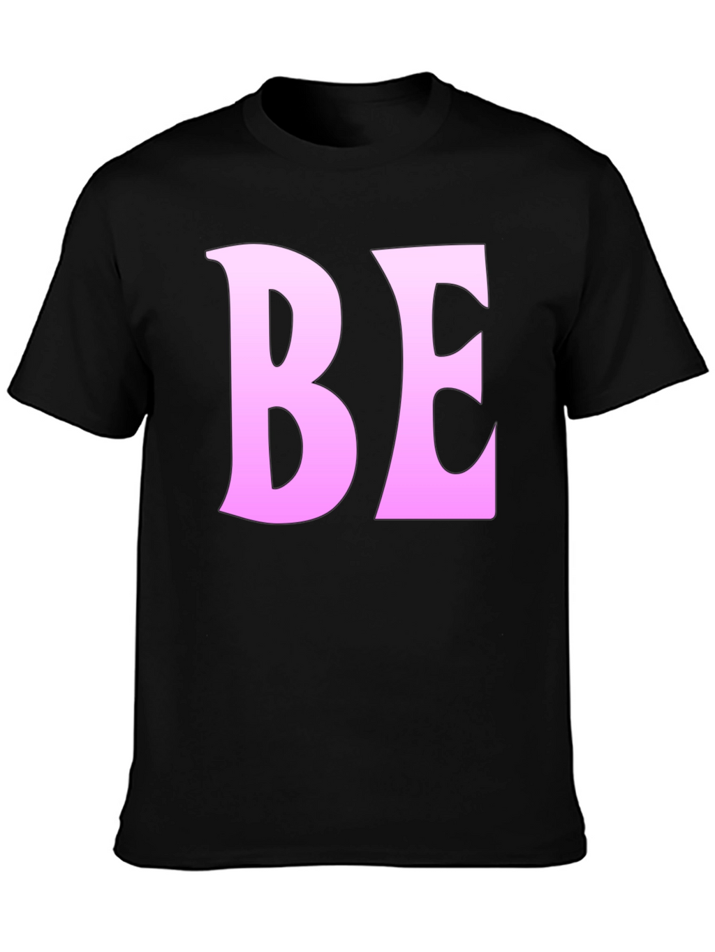 Black T-Shirt with Pink BE Print