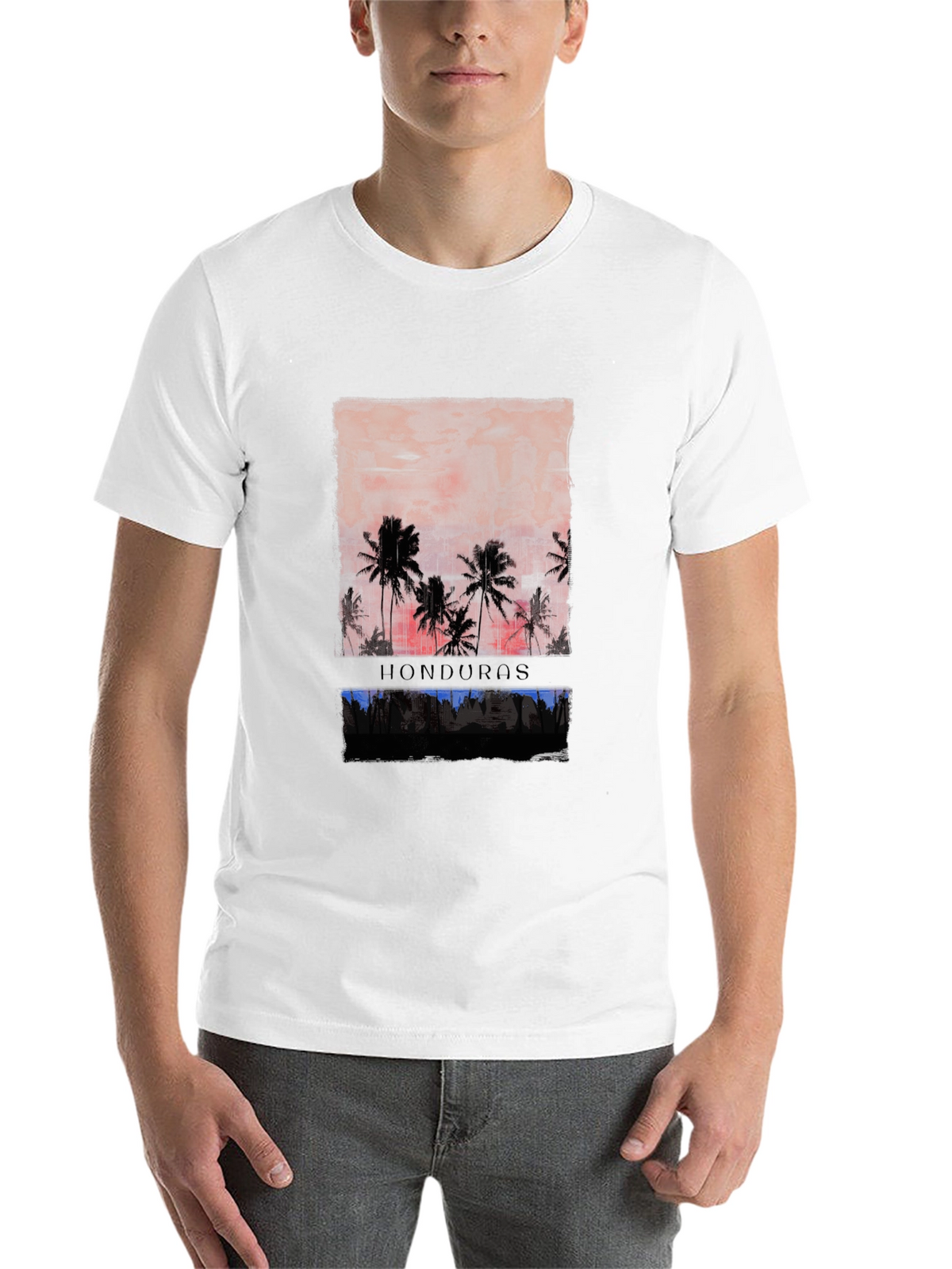 Honduras Palm Tree Sunset Graphic T-Shirt