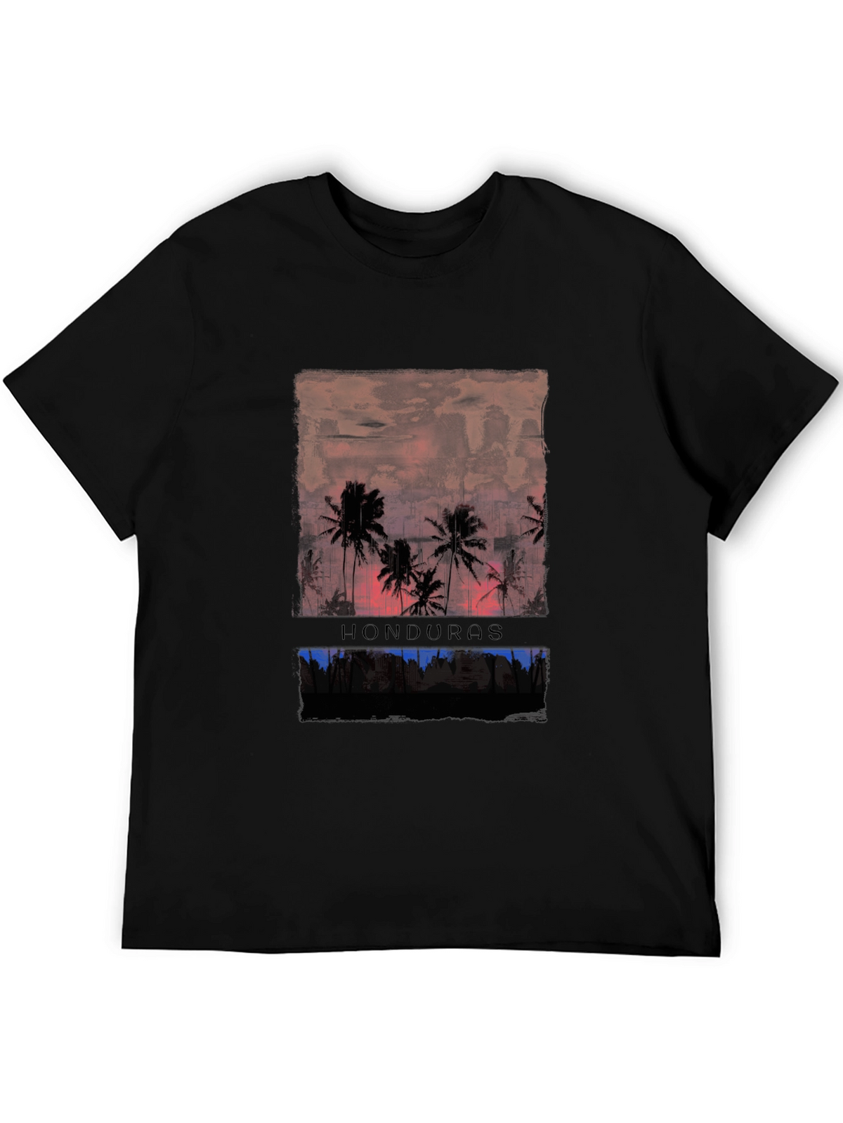 Honduras Palm Tree Sunset Graphic T-Shirt