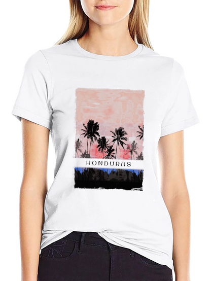 Honduras Palm Tree Sunset Graphic T-Shirt