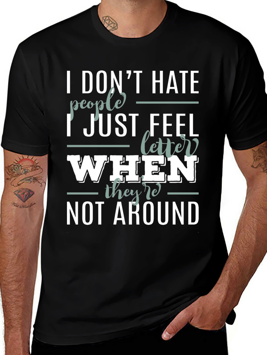 Funny Sarcastic Introvert T-Shirt - I Dont Hate People