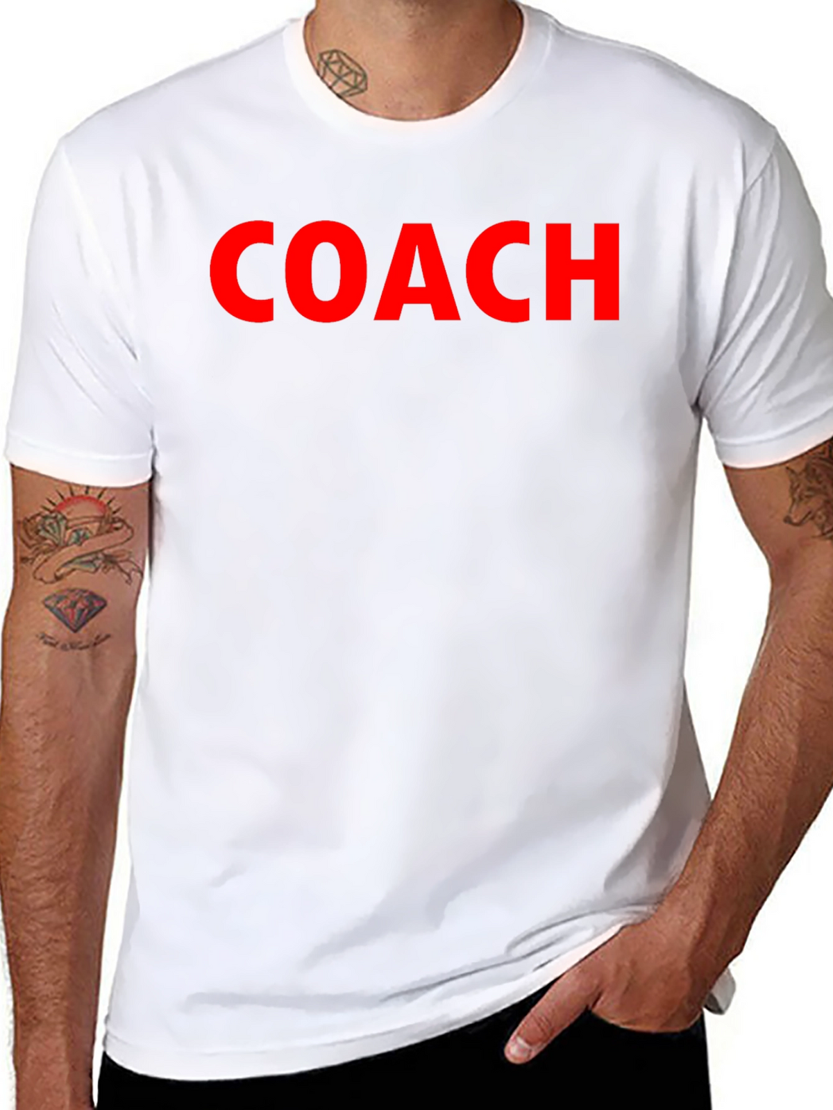 Coach Crew Neck T-Shirt - Bold Red Text