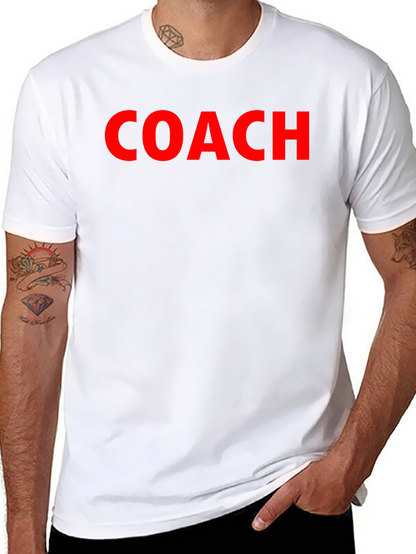 Coach Crew Neck T-Shirt - Bold Red Text