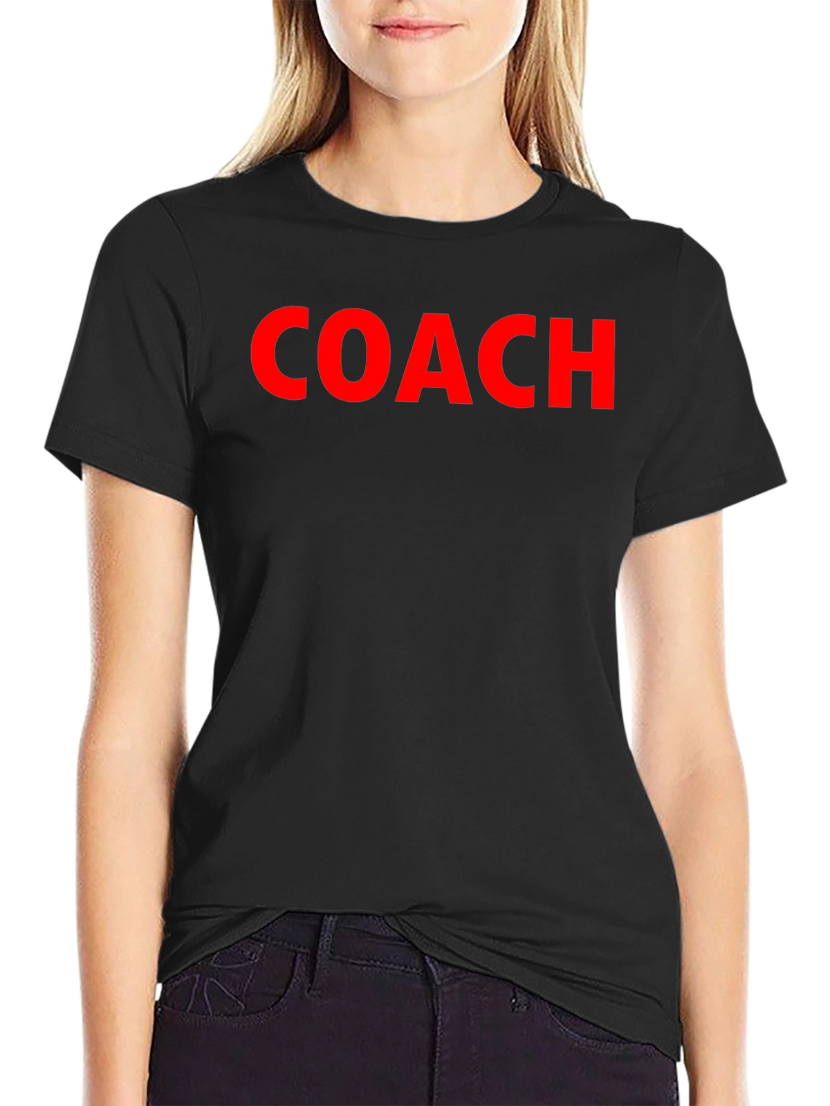 Coach Crew Neck T-Shirt - Bold Red Text