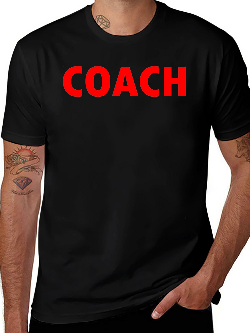Coach Crew Neck T-Shirt - Bold Red Text