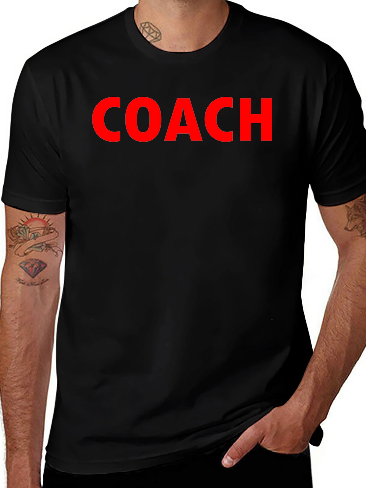 Coach Crew Neck T-Shirt - Bold Red Text