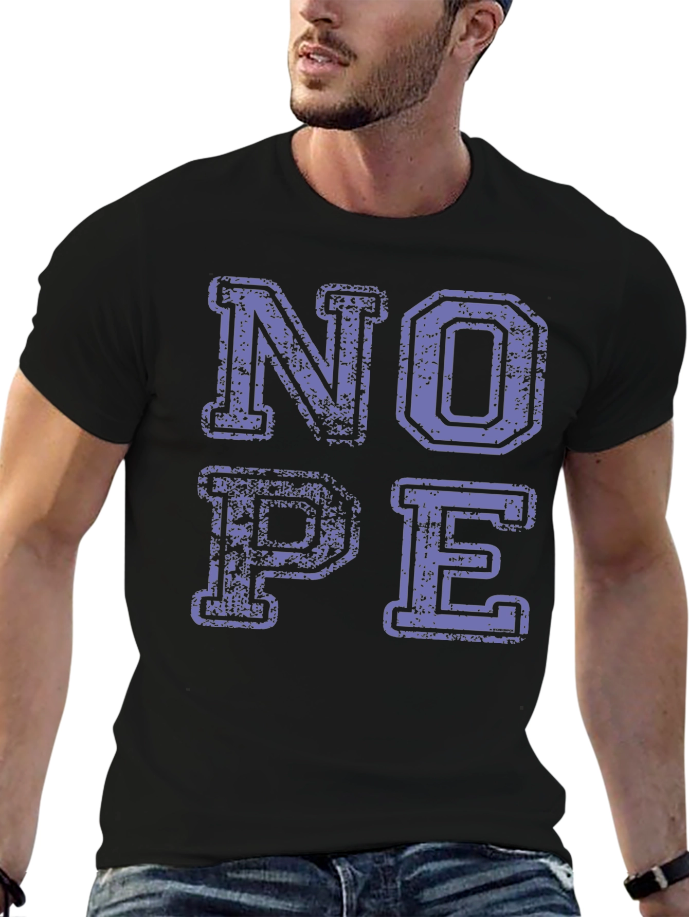 Nope Graphic Tee - Casual Black T-Shirt